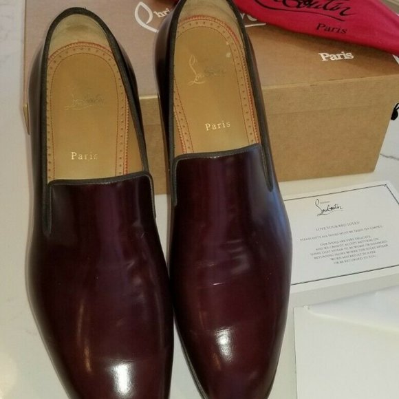 Christian Louboutin Men's Bordeaux Dandelion Flat - Picture 1 of 10